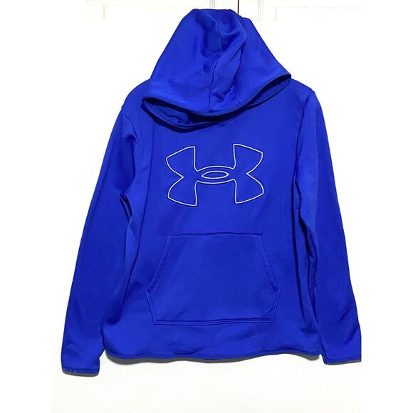 Under Armour Loose Embroidered Pullover Hoodie Sweatshirt Mens L Athleisure Cozy - Picture 2 of 8